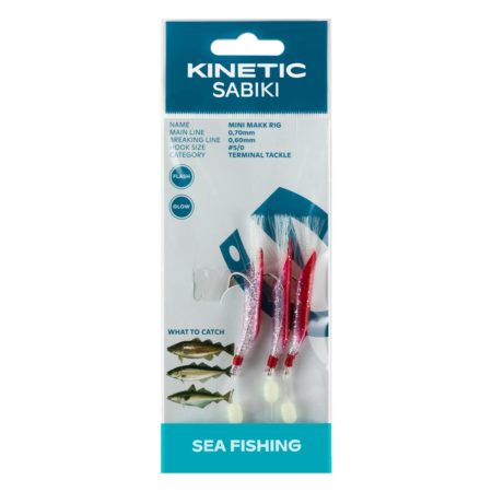 Kinetic Sabiki Mini Makk Red Silver