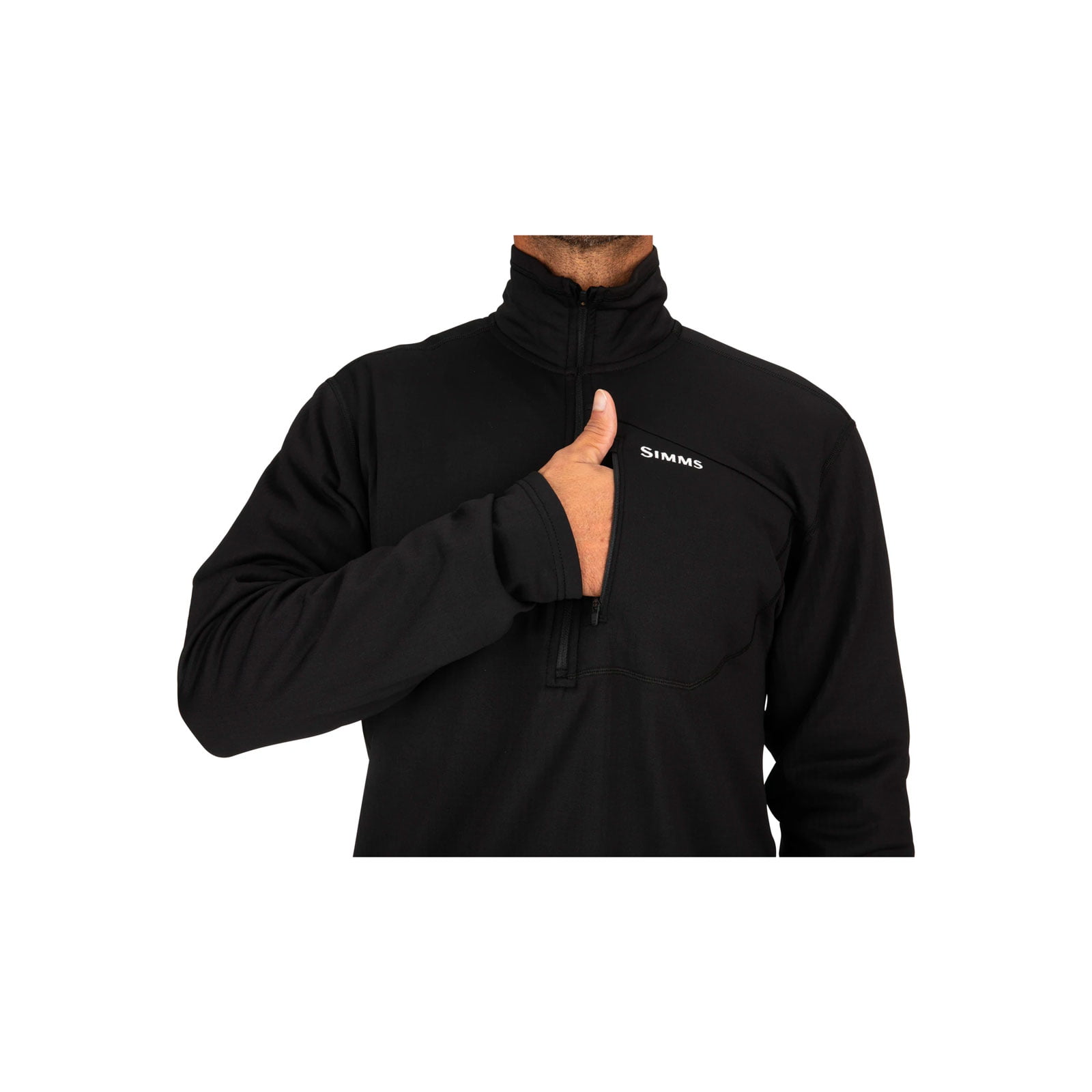 Simms Thermal 1/4 Zip Top – Black - Image 2
