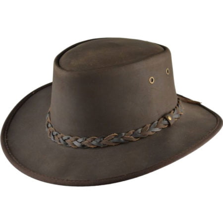 EA Genuine Leather Cowboy Hat Brown