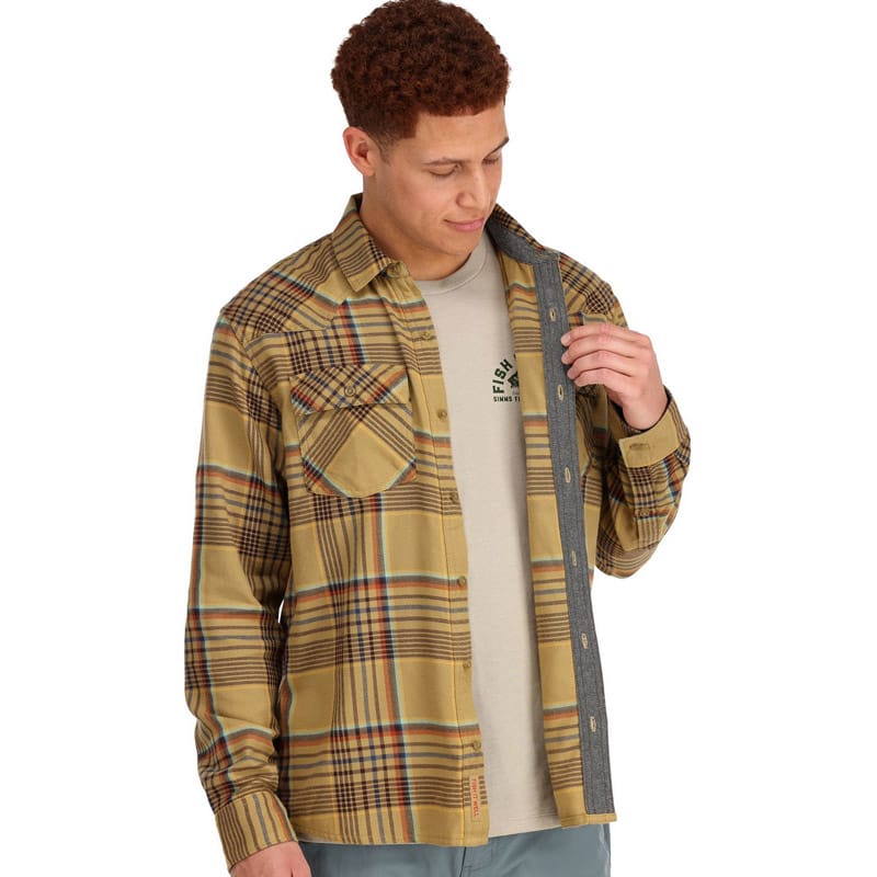 Simms Santee Flannel Camel/Navy/Clay Shirt - Image 2