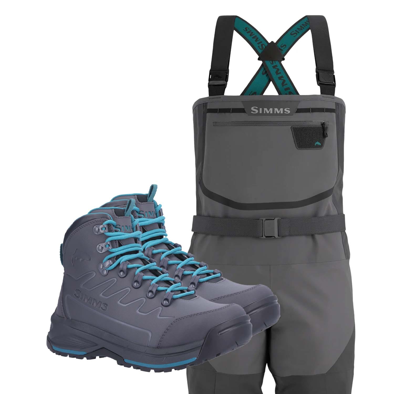 Simms Women's Freestone vöðlupakki með gúmmísóla