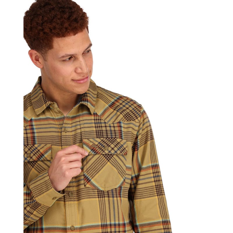 Simms Santee Flannel Camel/Navy/Clay Shirt - Image 4