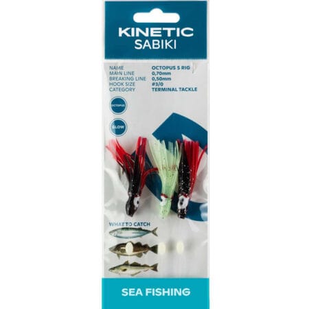 Kinetic Sabiki Octopus S Glow Red Black