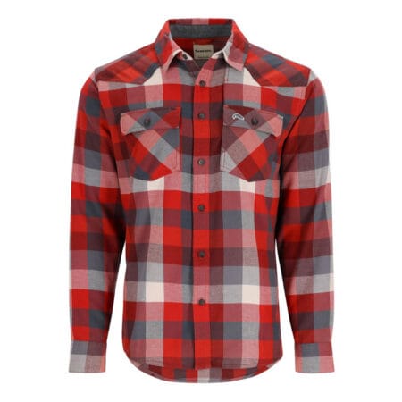 Simms Santee Flannel Shirt Auburn Red / Slate Buffalo Check