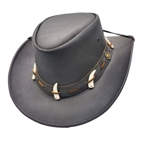 EA Genuine Leather Cowboy Hat Black
