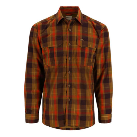 Simms Coldweather Shirt Bronzeblack Logan Plaid
