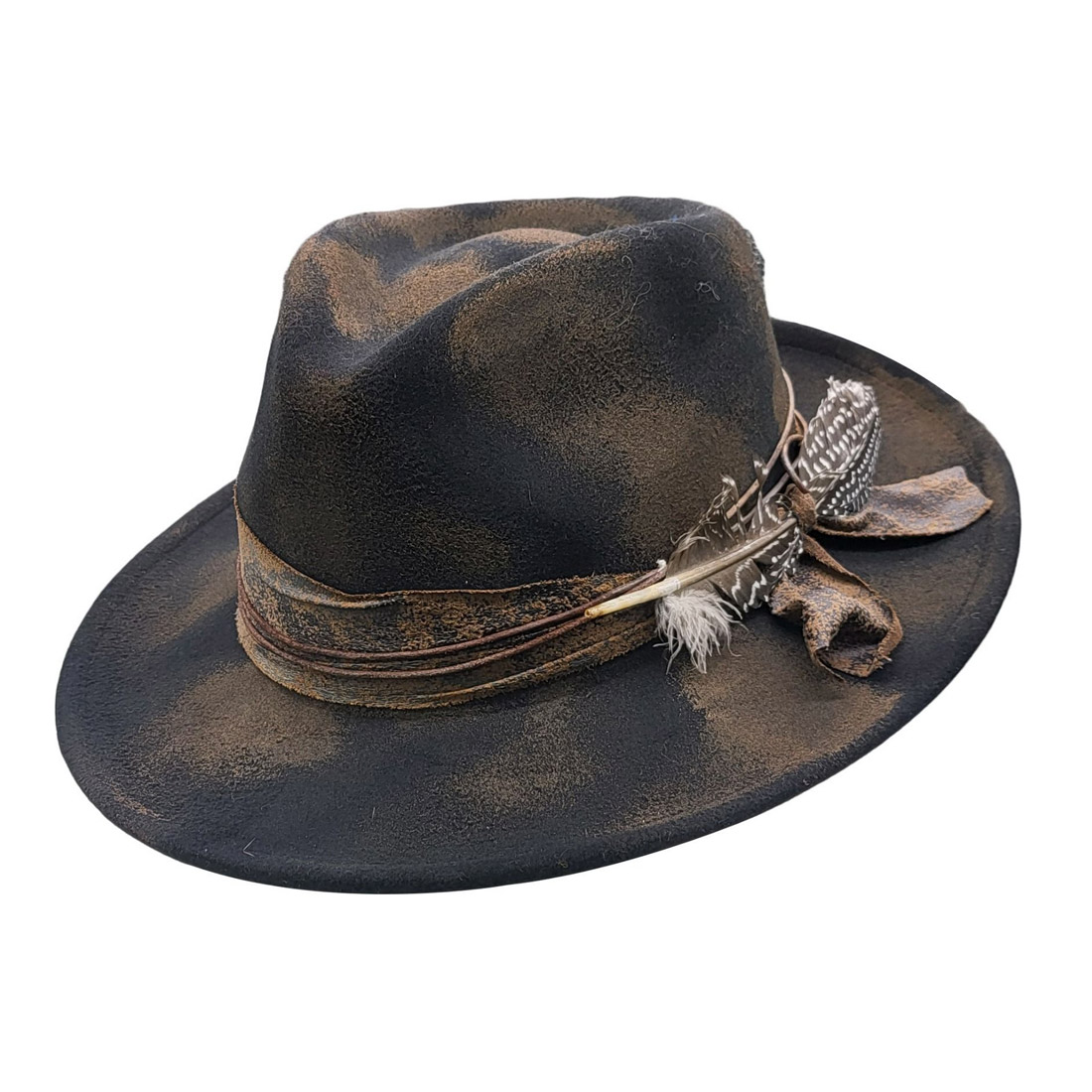 EA Faded Fancy Fedora Hat Black