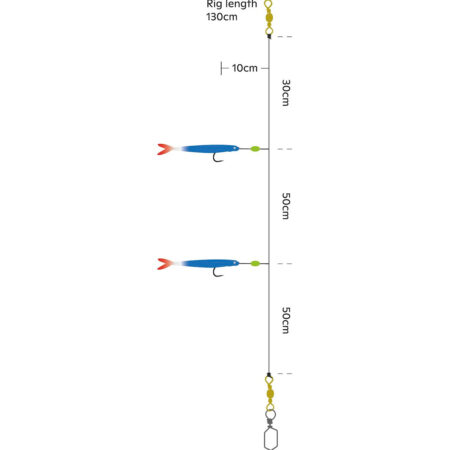 Alternative view of Kinetic Sabiki Soft Tail UV Yellow Orange