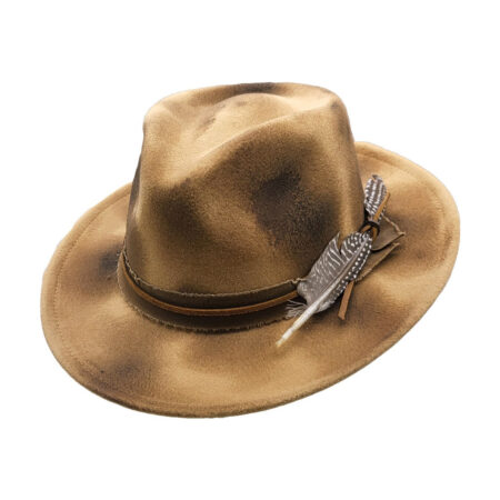 EA Faded Fancy Fedora Hat Brown