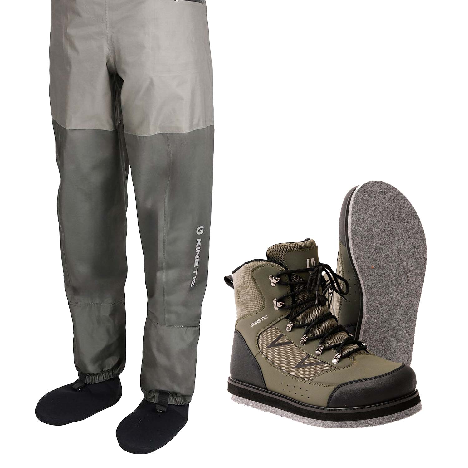 Kinetic X4 Waist Stockingfoot vöðlupakki – Filtsóli - Image 2