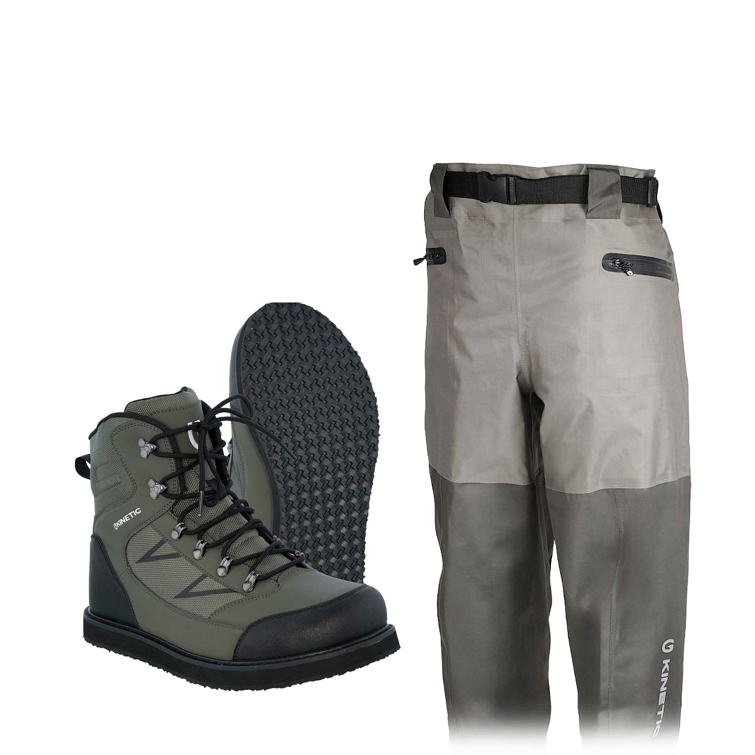 Kinetic X4 Waist Stockingfoot vöðlupakki – Gúmmísóli