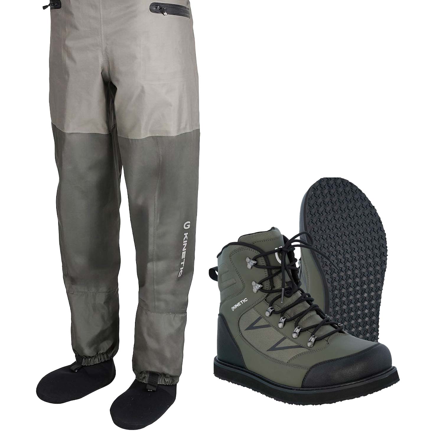 Kinetic X4 Waist Stockingfoot vöðlupakki – Gúmmísóli - Image 2